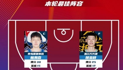CBA常规赛第12轮最佳阵容:杨瀚森胡金秋高诗岩入选