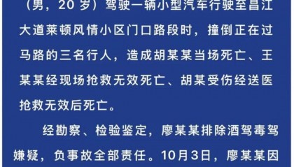 江西一家三口被撞身亡案开庭 死者家属：限速40公里跑到105公里，司机疑与女友吵架后超速泄愤
