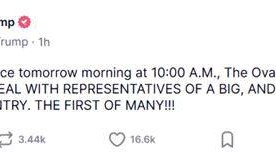 锁定今晚10点！特朗普预告：将宣布与某大国的 “重大贸易协议”